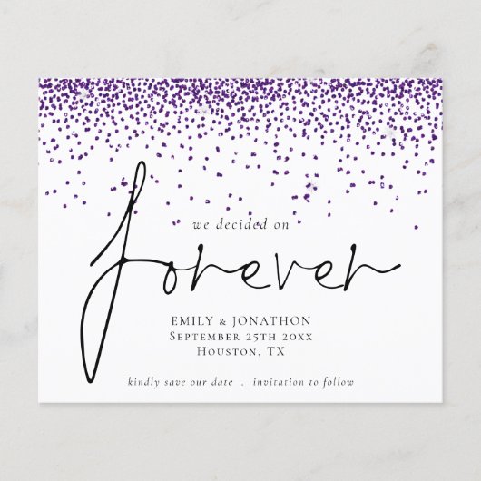 Haushalt Wir entschieden für immer Lila Glitzer Re (Vorderseite)