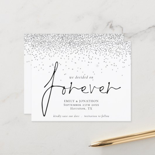 Haushalt Wir entschieden für immer Silver Glitzer  (Vorderseite/Rückseite Beispiel)