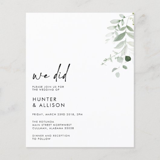 HAUSHALT Wir haben Hochzeit Einladung Flyer (Vorne)