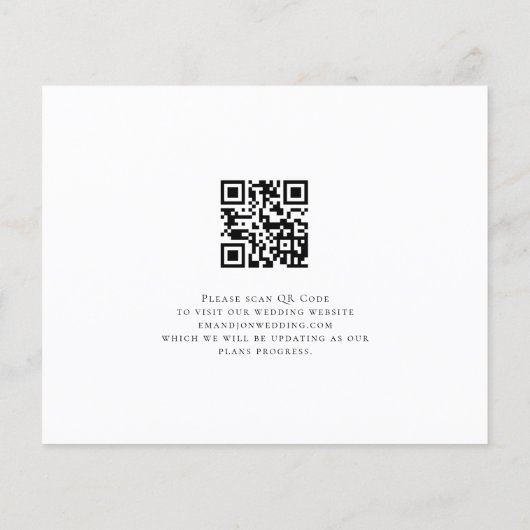 Haushalt Wir haben Save the Date über den QR-Kodex (Rückseite)