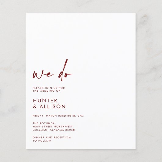 HAUSHALT Wir machen Hochzeitseinladung (Vorderseite)