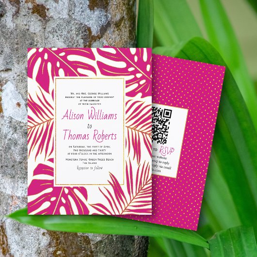 HAUSHALT - Zauberhafte tropische Blätter Einladung