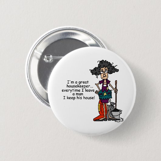 Haushälterin-Spaß Button (Vorne & Hinten)