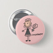 Haushälterin-Strichmännchen Button (Vorne & Hinten)