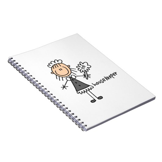 Haushälterin-Strichmännchen Notizblock (Rechte Seite)