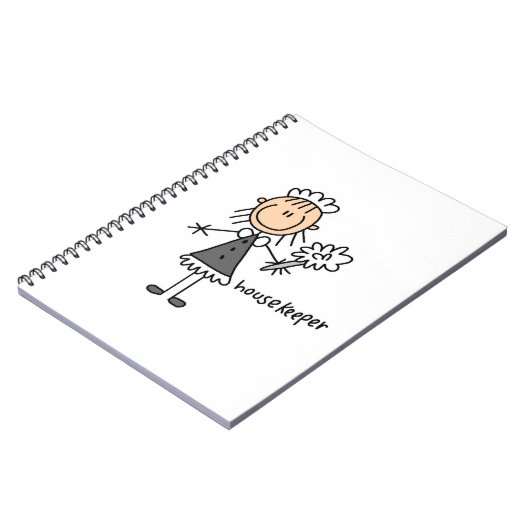 Haushälterin-Strichmännchen Notizblock (Linke Seite)