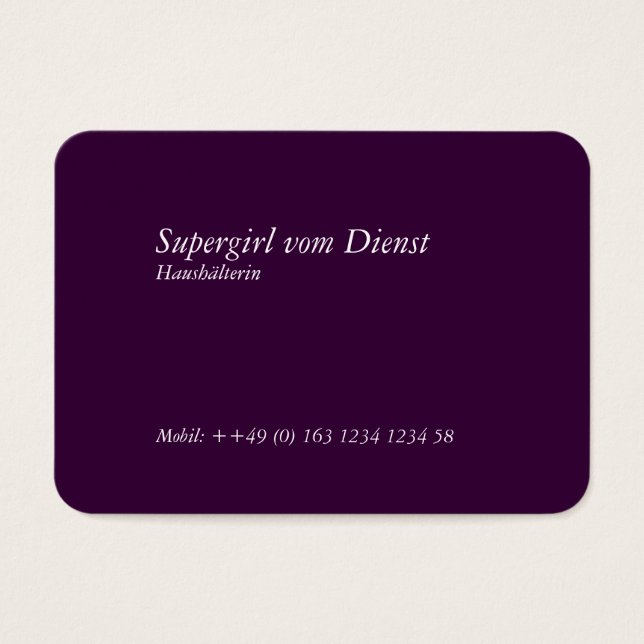 Haushälterin Visitenkarten gerundet (Vorderseite)