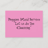 Haushalts-Dienstleistungen Visitenkarte (Rückseite)