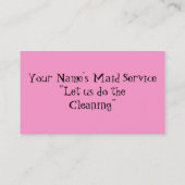 Haushalts-Dienstleistungen Visitenkarte (Rückseite)