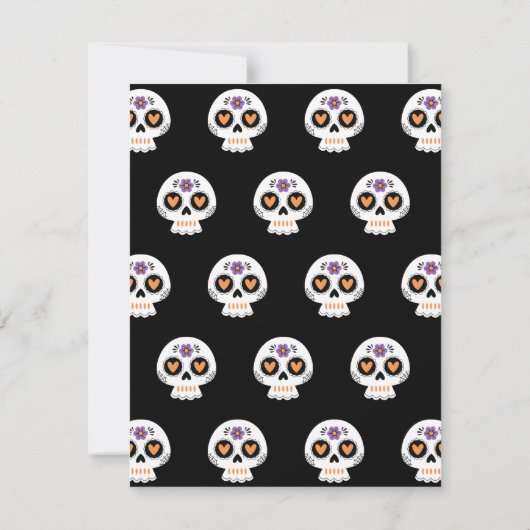 Haushalts-Halloween-Zucker-Schädel-Party Einladung (Rückseite)