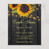 Haushalts rustikale Blumenpaare duschen Einladung (Vorderseite)