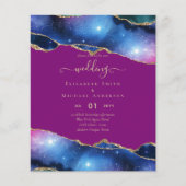 HAUSHALTSABKOMMEN Lila-rosa-goldene Hochzeitsreise Flyer (Vorne)