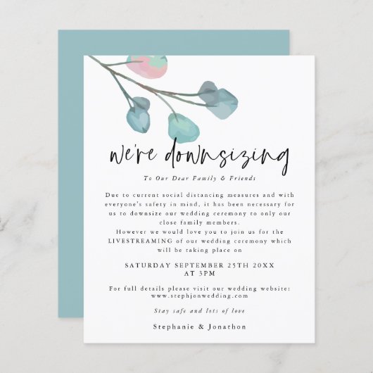 Haushaltsabsenkung des Skripts Eukalyptus Wedding (Vorne/Hinten)