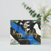 Haushaltsabteilung Weihnachtskarte Blaue Flagge (Stehend Vorderseite)