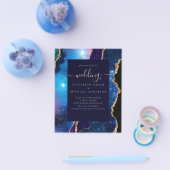 HAUSHALTSAGATE Blue Lila Gold Hochzeitbudget Flyer (Einzeln)