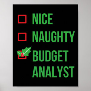 Haushaltsanalyst Funny Pajama Weihnachtsgeschenk Poster