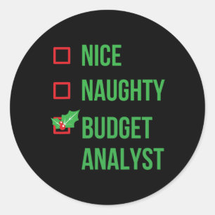 Haushaltsanalyst Funny Pajama Weihnachtsgeschenk Runder Aufkleber