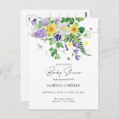 Haushaltsartikel und Wildblumen Kinderdusche Postkarte (Vorne/Hinten)