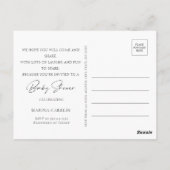 Haushaltsartikel und Wildblumen Kinderdusche Postkarte (Rückseite)