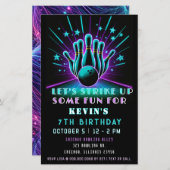 Haushaltsaufschlag Neon Glow Bowling Geburtstag (Vorne/Hinten)