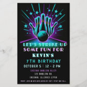 Haushaltsaufschlag Neon Glow Bowling Geburtstag (Vorderseite)