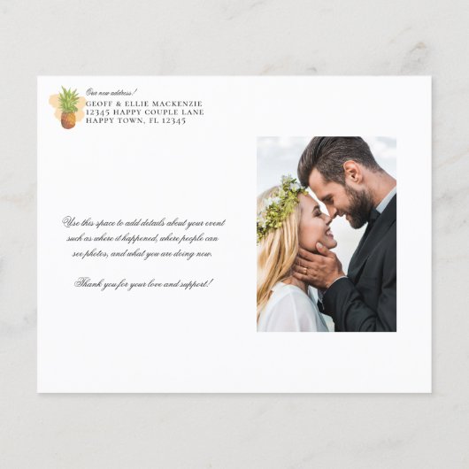 Haushaltsausbau Tropisches Ananas Hochzeitsfest Fo (Rückseite)