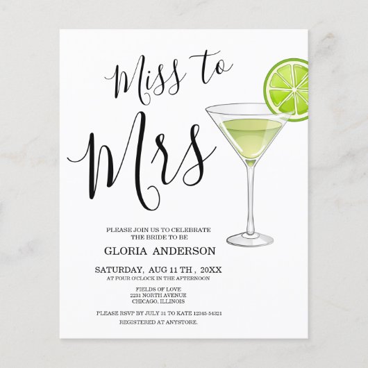 Haushaltsausfall zur Einladung von Frau Bridal Duw (Vorderseite)