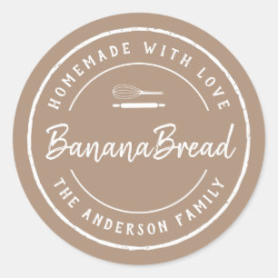 Haushaltsbäckerei-Logo mit Liebe Backgeschenk Runder Aufkleber