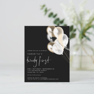 Haushaltsballoons Weißschwarz 21. Party Einladung