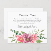 HAUSHALTSbeerdigung Danke Karte | BLUME (Vorne/Hinten)