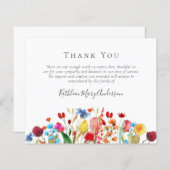 HAUSHALTSbeerdigung Danke Karte | WILDBLUMEN (Vorne/Hinten)