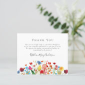 HAUSHALTSbeerdigung Danke Karte | WILDBLUMEN (Stehend Vorderseite)