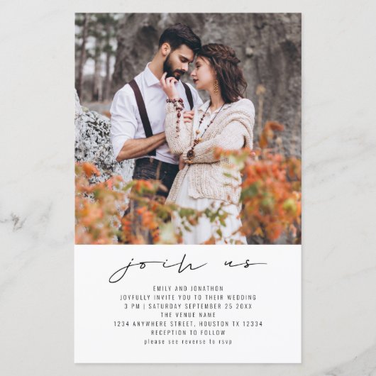 Haushaltsbeitritt zu US Foto QR Code Hochzeit Einl (Vorderseite)