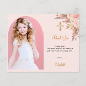 Haushaltsbestätigung Blush Pampas Foto Vielen Dank (Vorderseite)