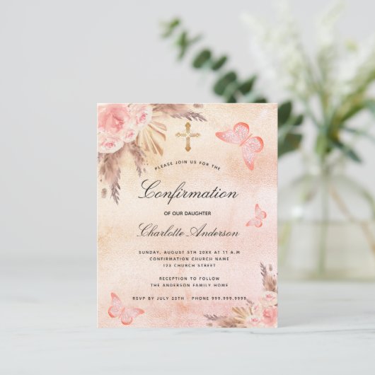 Haushaltsbestätigung Blütengras (Stehend Vorderseite)