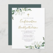 HAUSHALTSbestätigung Einladung | Eukalyptus Gold (Vorne/Hinten)