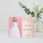 Haushaltsbestätigung Glitzer Foto Vielen Dank (Stehend Vorderseite)