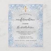 Haushaltsbestätigung - Silberne Glitzer - blaue Ei (Vorderseite)