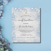 Haushaltsbestätigung - Silberne Glitzer - blaue Ei