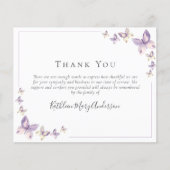 HAUSHALTSBEUTEL Beileid Butterfly Beerdigung Danke (Vorderseite)