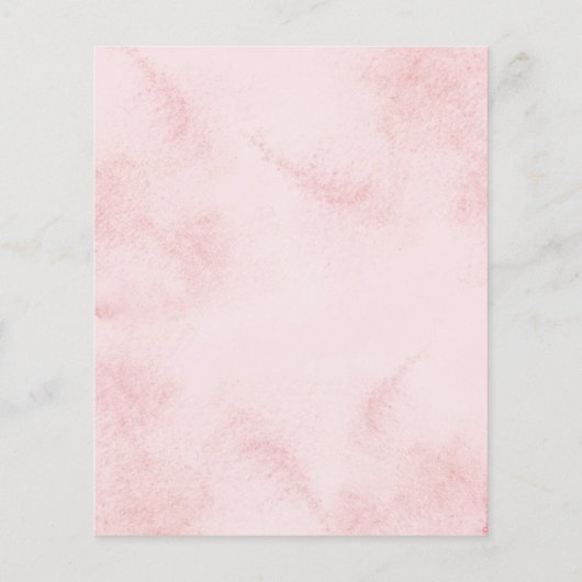 Haushaltsblass Rosa Blumendusche Einladung (Rückseite)