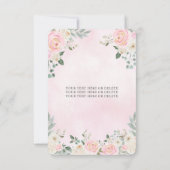 Haushaltsblass Rosa Gold BlumenPrinzessin Quinceañ Mitteilungskarte (Rückseite)