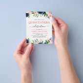 Haushaltsblass Rosa Navy Blütenblume Quinceanera Flyer (Gruppe)