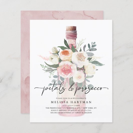 Haushaltsblätter und Prosecco Brautparty (Vorne/Hinten)