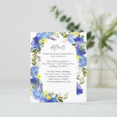 Haushaltsblaue Lila und gelbe Blumendetails (Stehend Vorderseite)