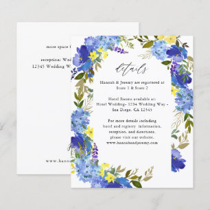 Haushaltsblaue Lila und gelbe Blumendetails