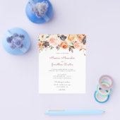 Haushaltsblush & Peach Floral Wedding Flyer (Einzeln)