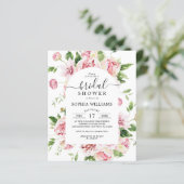 Haushaltsblush Pink Peonies Bridal Dusche Einladun (Stehend Vorderseite)