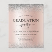 Haushaltsblush Rosa 2022 Abschluss Glitzer Silver (Vorderseite)