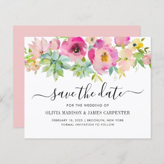 Haushaltsblush Rosa Sukkuläres Blumengestein Save (Vorne/Hinten)